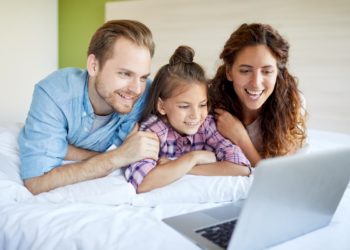 Family-Watching-Movie-at-Home